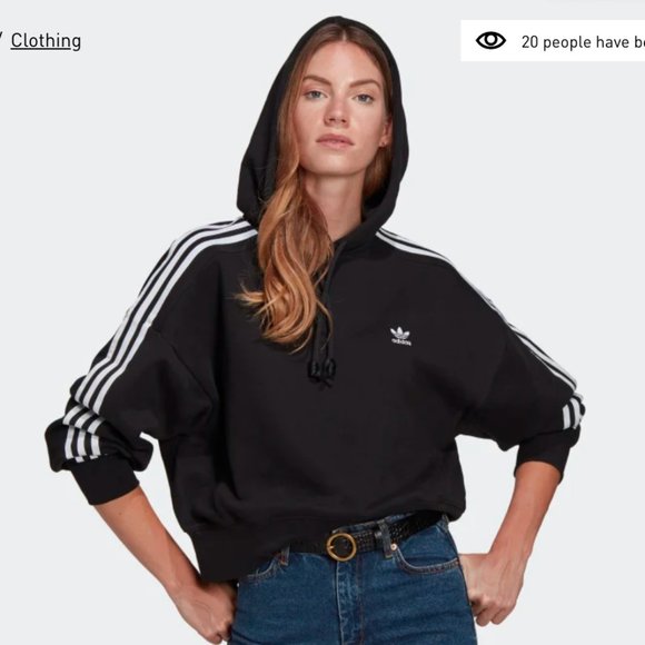 Adidas Originals ADICOLOR CLASSICS CROP HOODIE, sz Medium - Picture 2 of 3
